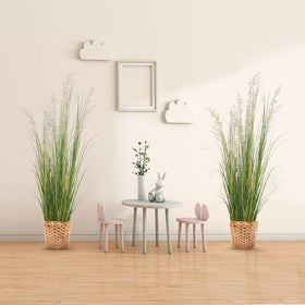 AfanD potted artificial grass plant features a durable base for versatile placement.