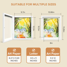 AFEION 9x12 frame without mat supports versatile artwork sizes.