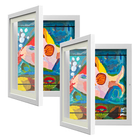 AFEION Kids Art Frame with front opening for easy artwork changes.