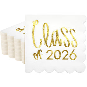 Affrolling Class of 2026 graduation napkins pack for festive table decor