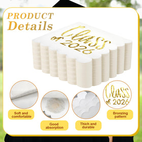 Affrolling napkins with gold foil Class of 2026 for elegant decor