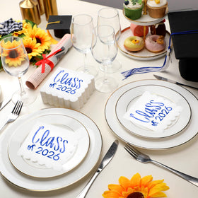 Affrolling napkins with gold foil stamping for premium look
