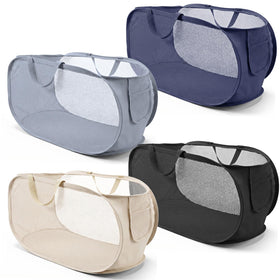 Afgaogw four pack mesh laundry basket with black large opening for easy loading