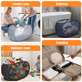 Afgaogw navy blue travel ready basket for trips and dorm room use