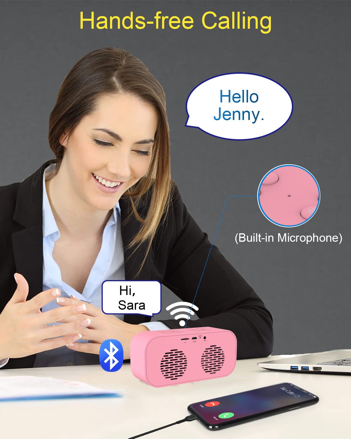 AFK alarm clock long-playback battery offering hours of music and alarms.