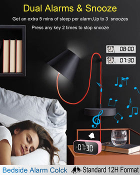 AFK alarm clock with snooze feature for easy 5-minute extensions up to three times.