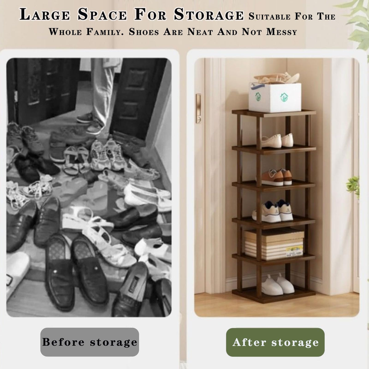 Afoord bamboo rack fits under the bed for compact extra storage.