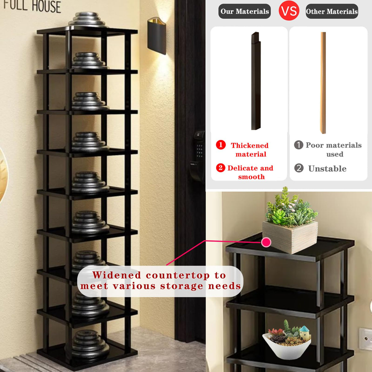 AFOORD closet storage shoe rack helps daily footwear stay organized