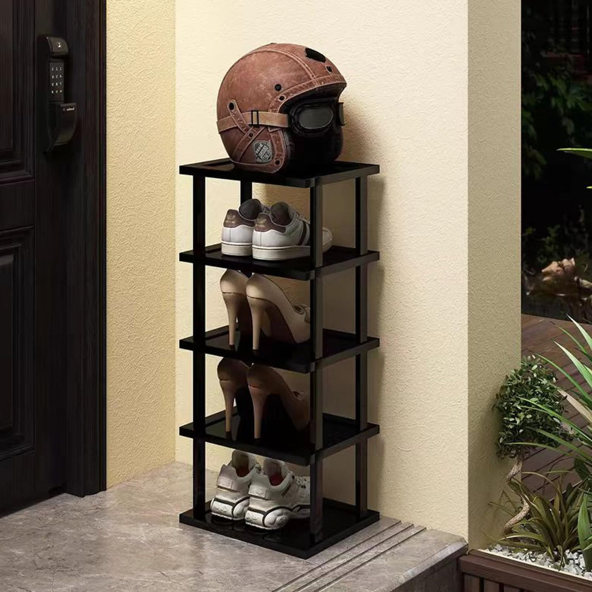 AFOORD multipurpose rack doubles as a small display or plant stand.