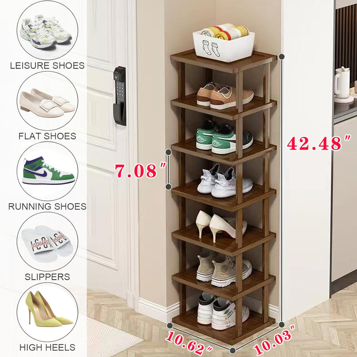 AFOORD open design shoe shelf for easy access to shoes