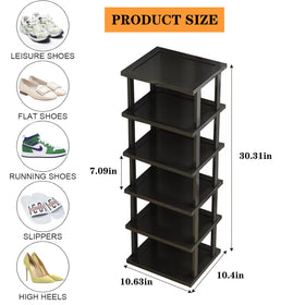 AFOORD tall narrow rack fits entryways for space-saving shoe storage.