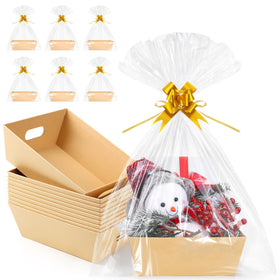 AFOROEOA 10pack kraft gift baskets ready for polished gift presentation
