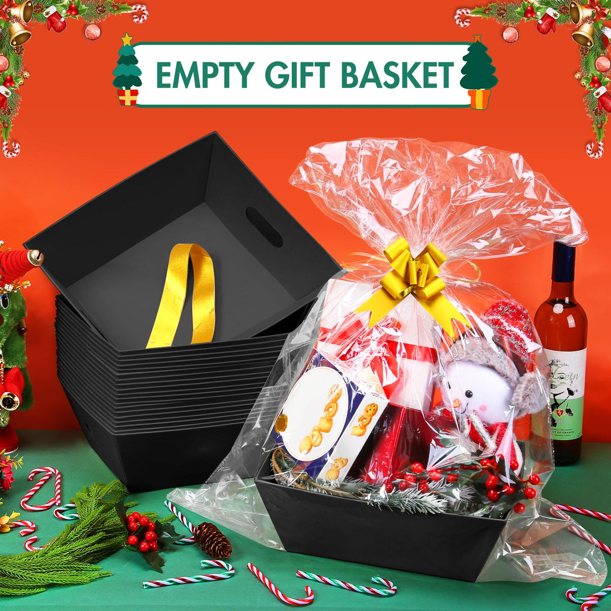 AFOROEOA gift basket dimensions 12x10x4 inches for flexible packing.