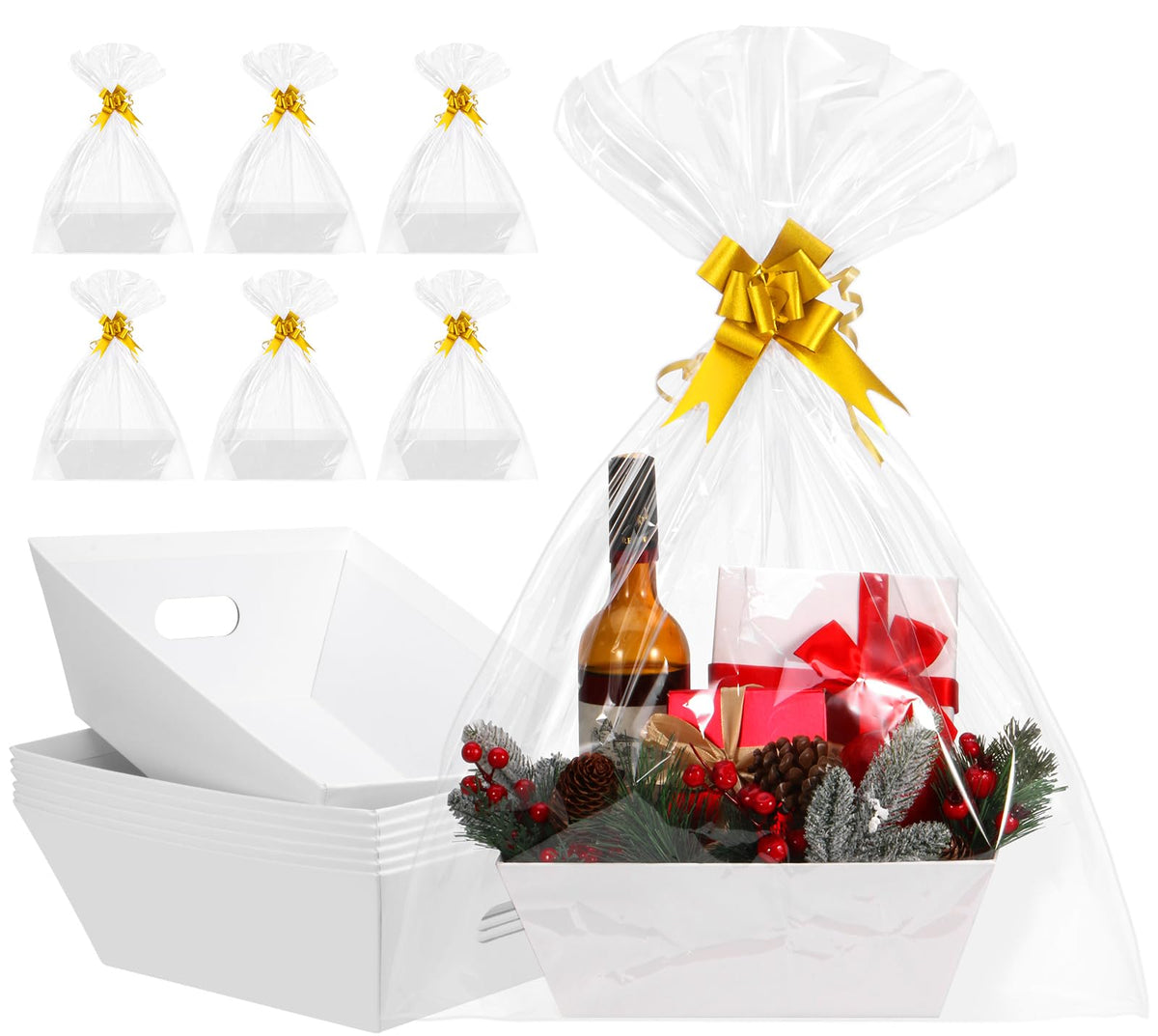 AFOROEOA white gift basket set ready for elegant gifting.