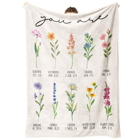 Afterprints Christian blanket with flowers print for cozy warmth and uplifting scripture.