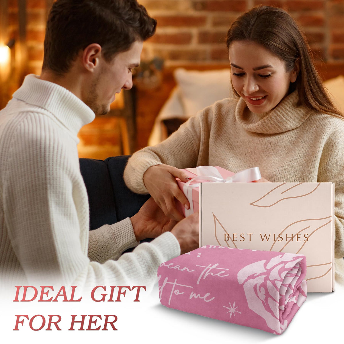 Afterprints gift box scene with blanket, perfect for anniversary surprises and heartfelt moments