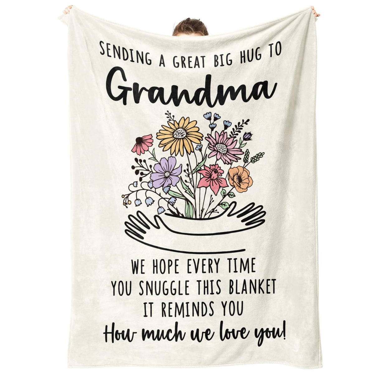 Afterprints grandma gifts blanket floral hug closeup showcasing warmth and comforting vibes