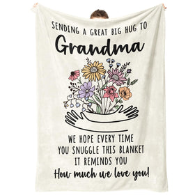 Afterprints grandma gifts blanket floral hug closeup showcasing warmth and comforting vibes