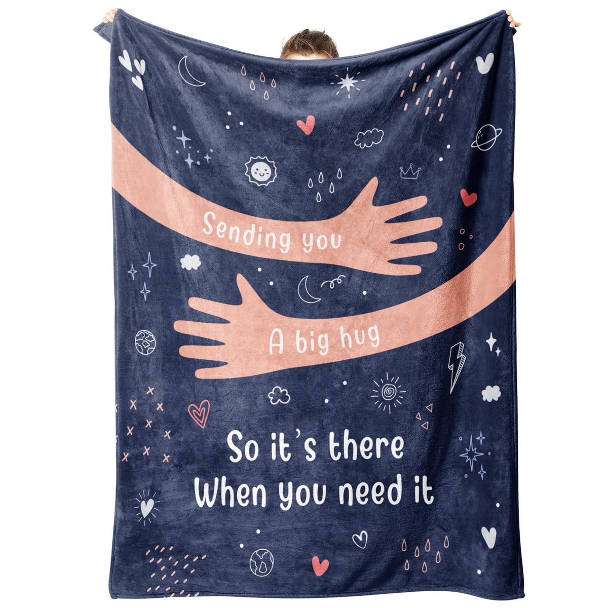 Afterprints Hugging Blanket close-up provides comforting warmth for recovery moments.