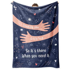 Afterprints Hugging Blanket close-up provides comforting warmth for recovery moments.