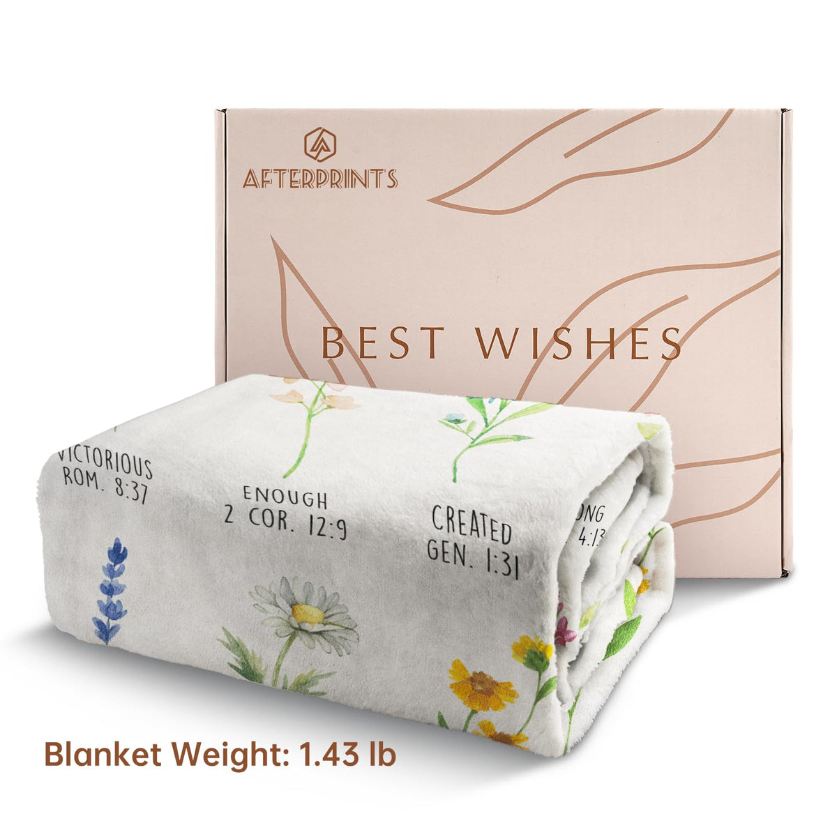 Afterprints inspirational scripture and floral motif promote daily encouragement.