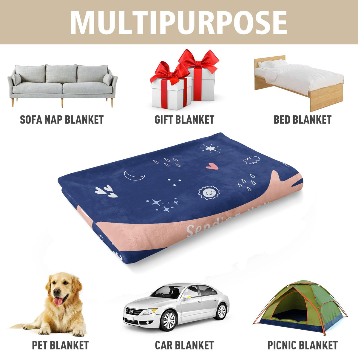 Afterprints Machine-Washable Blanket Care ensures easy cleaning after use.