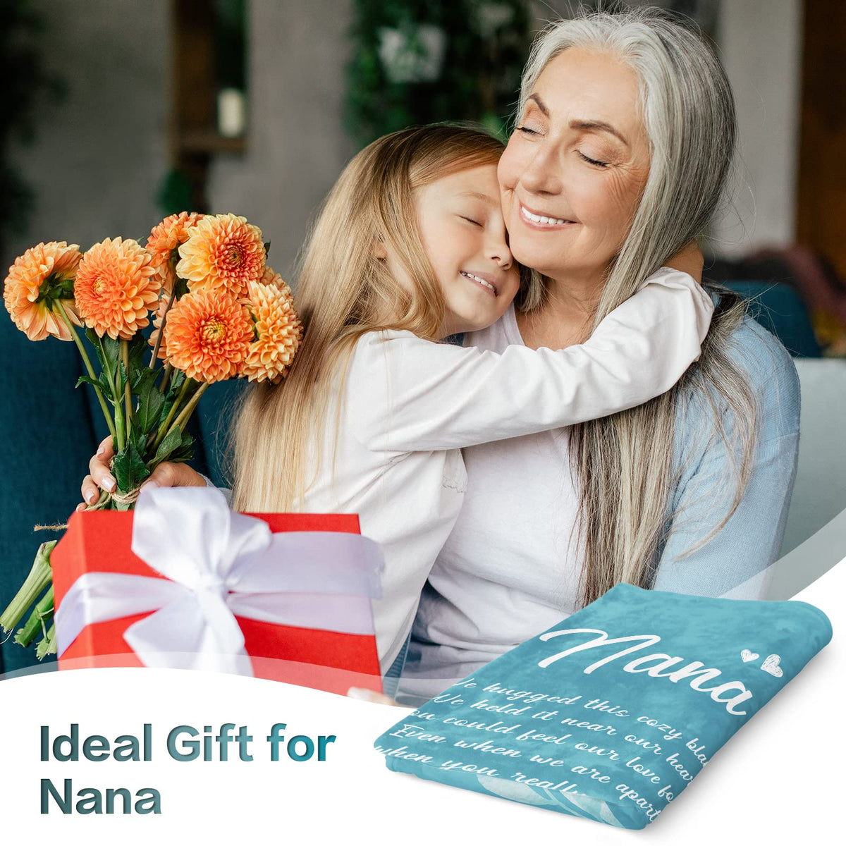 Afterprints Nana Gifts blanket features a sentimental quote for heartfelt gifting