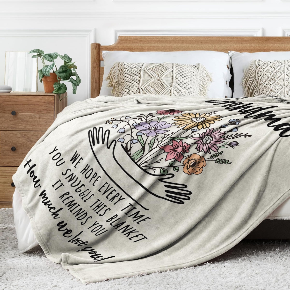 Afterprints soft flannel blanket closeup highlights breathable year-round comfort