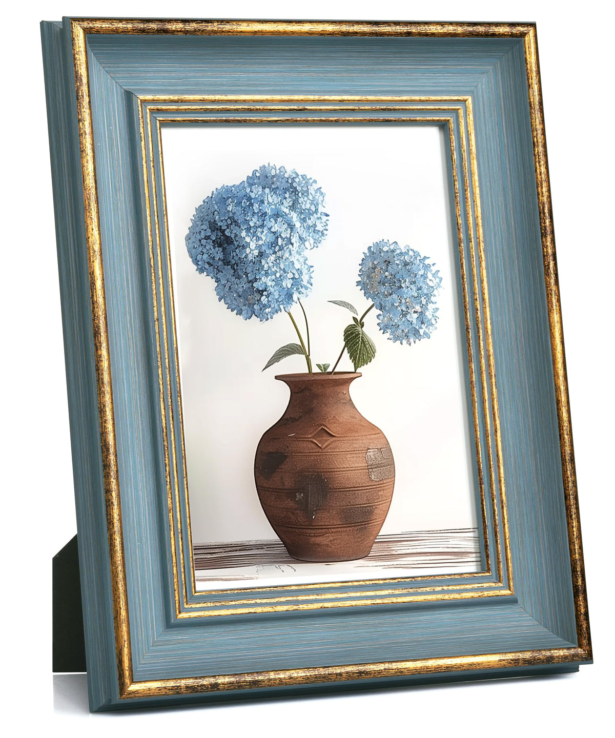 Afuly 5x7 blue-gold vintage frame wall mount for elegant retro decor