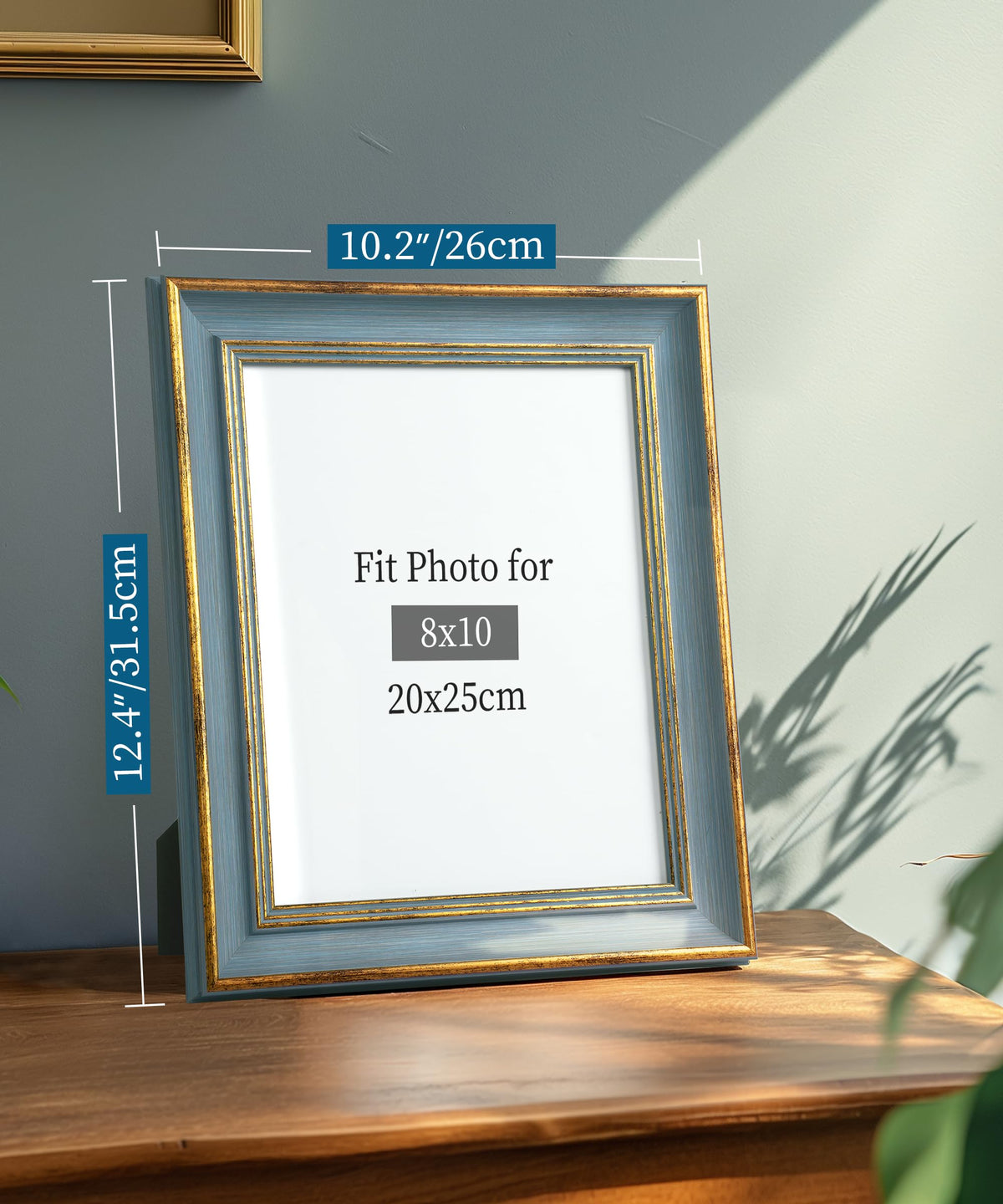 Afuly 5x7 brown-gold frame on wall with classic appeal.