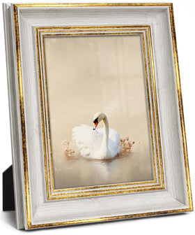Afuly 5x7 frame front view with retro white-gold texture for elegant photo display.