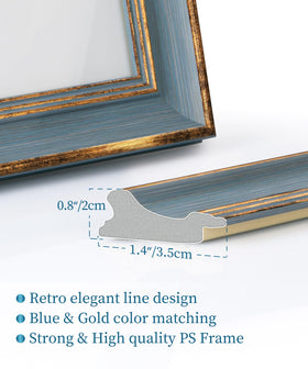 Afuly 5x7 grey-gold frame on tabletop for easy swap.