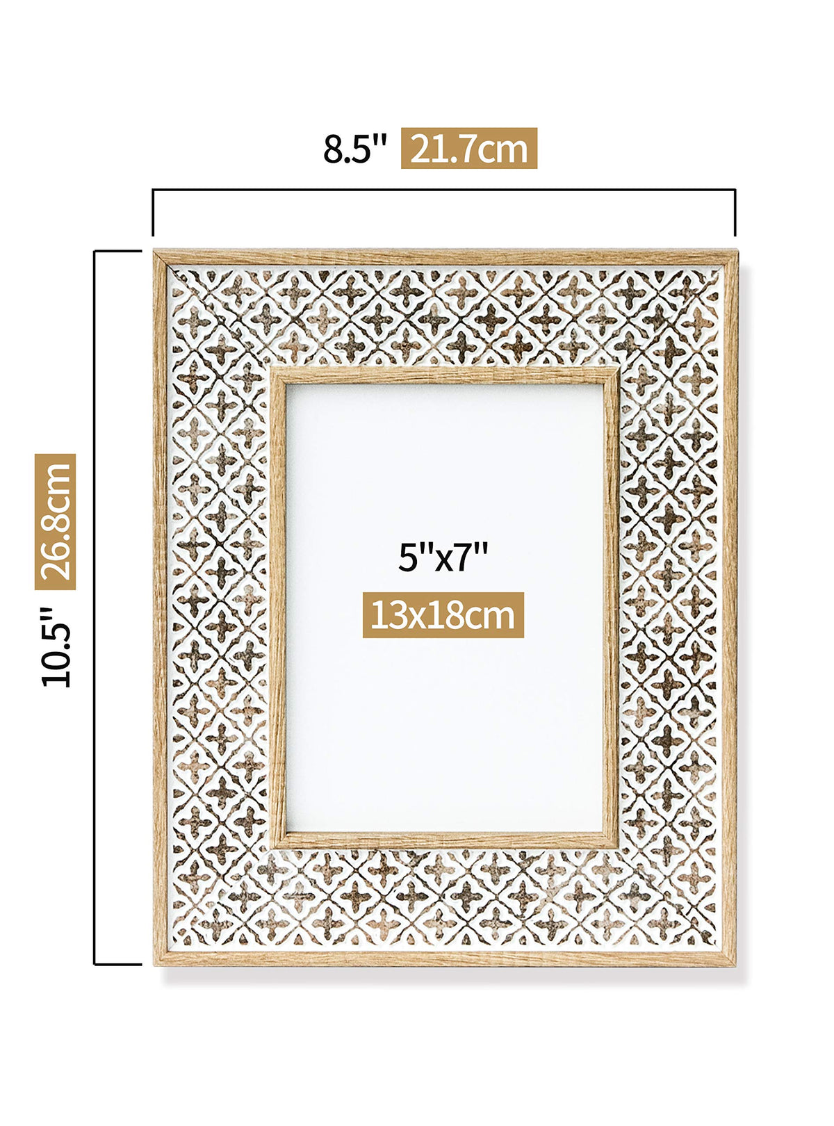 Afuly front-view 5x7 frame highlights clear, vibrant photo display.