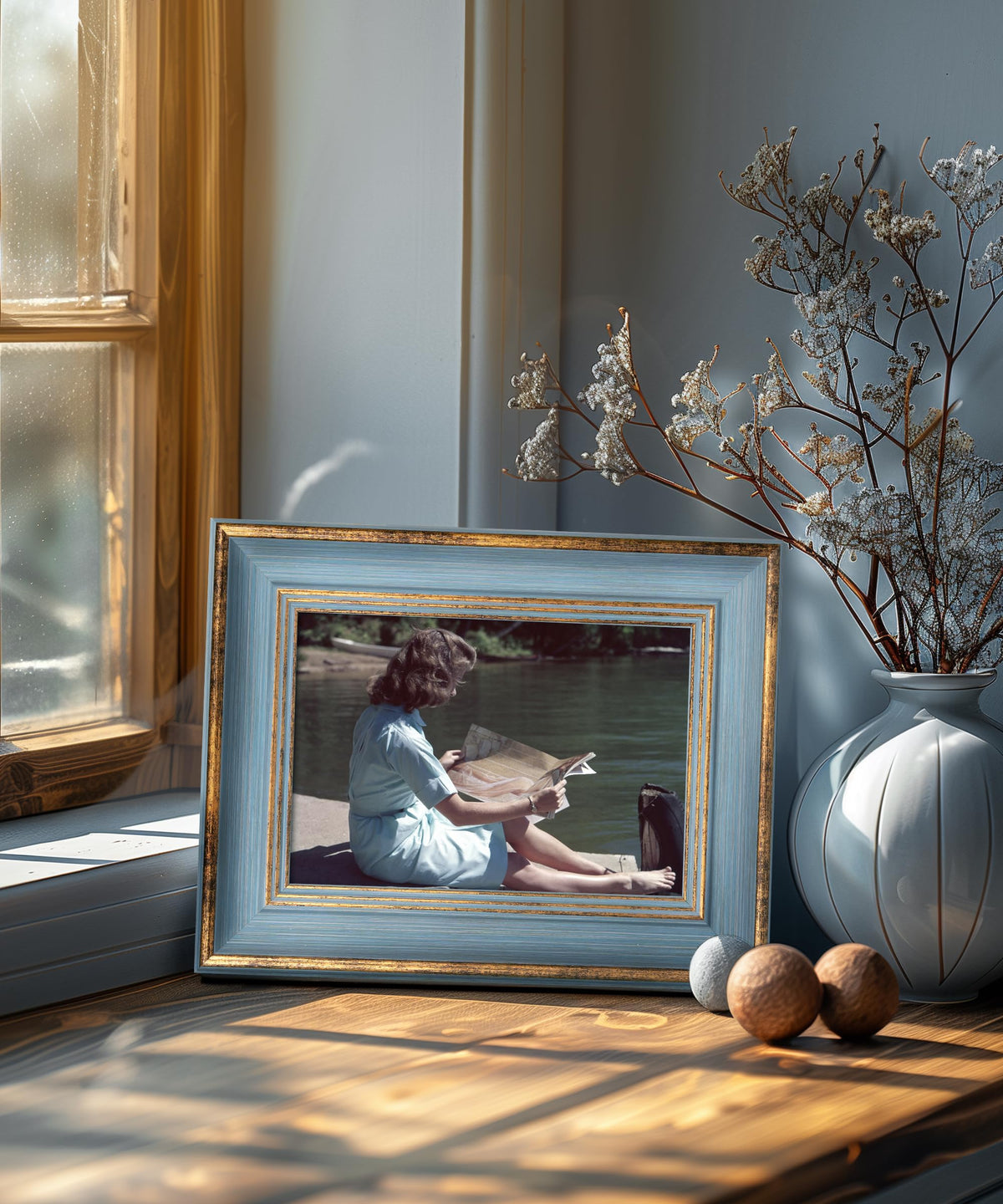 Afuly frame supports horizontal or vertical wall hanging
