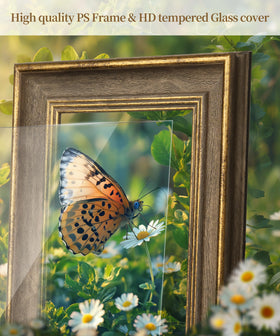 Afuly PS frame with HD tempered glass protects photos clearly.