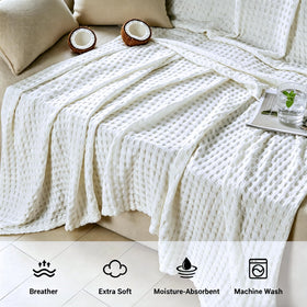 Aganear queen-size blanket folded for storage demonstration