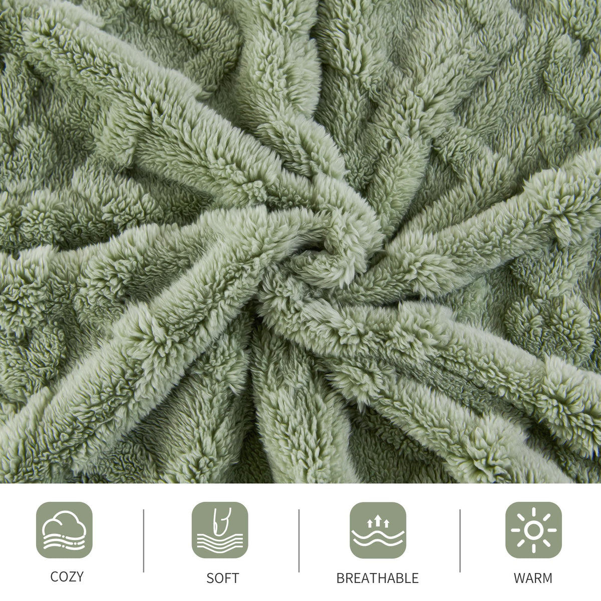 Aganear sage-green throw packaged for gifting ready to surprise
