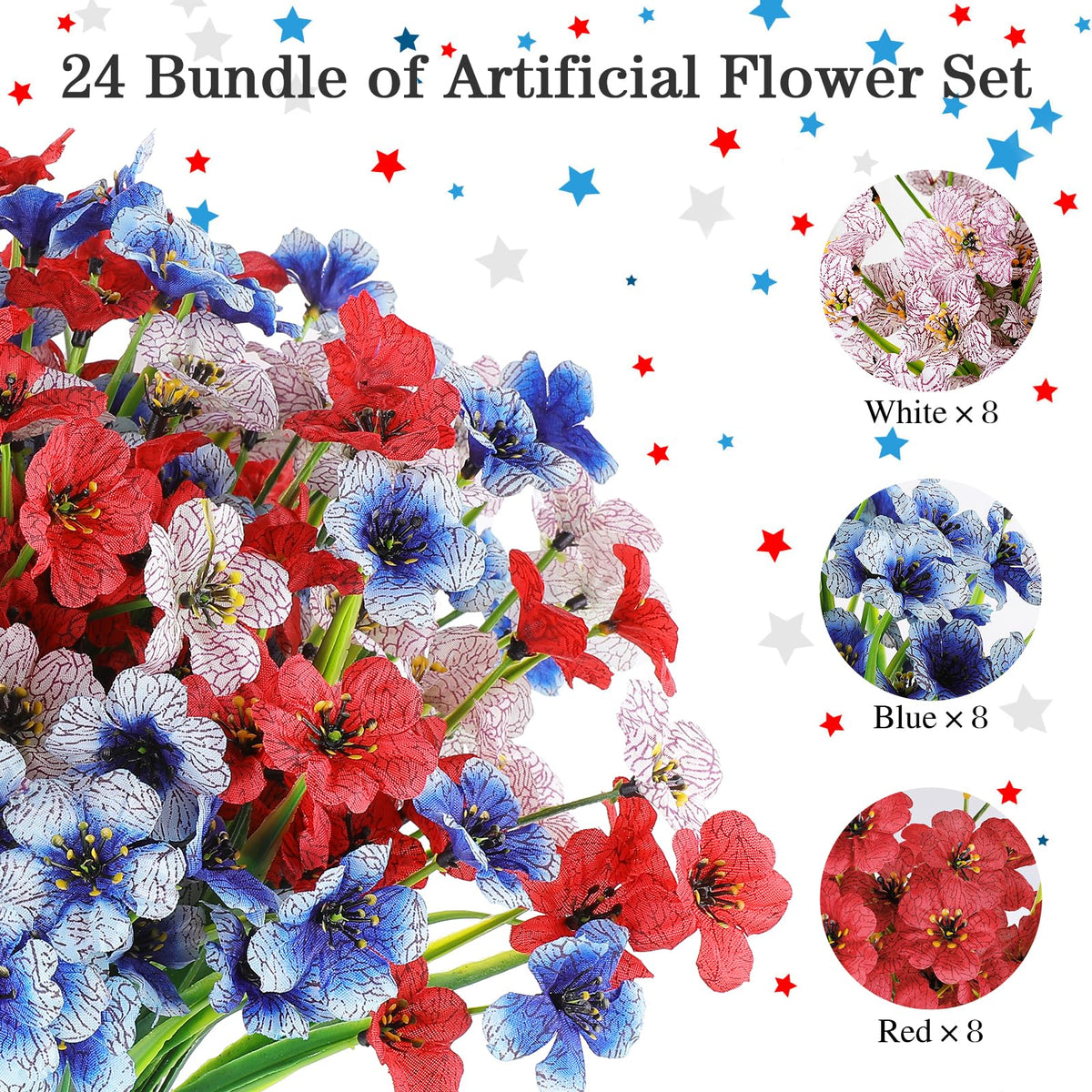 AGIRL patriotic bouquet on windowsill enhances home decor without watering.