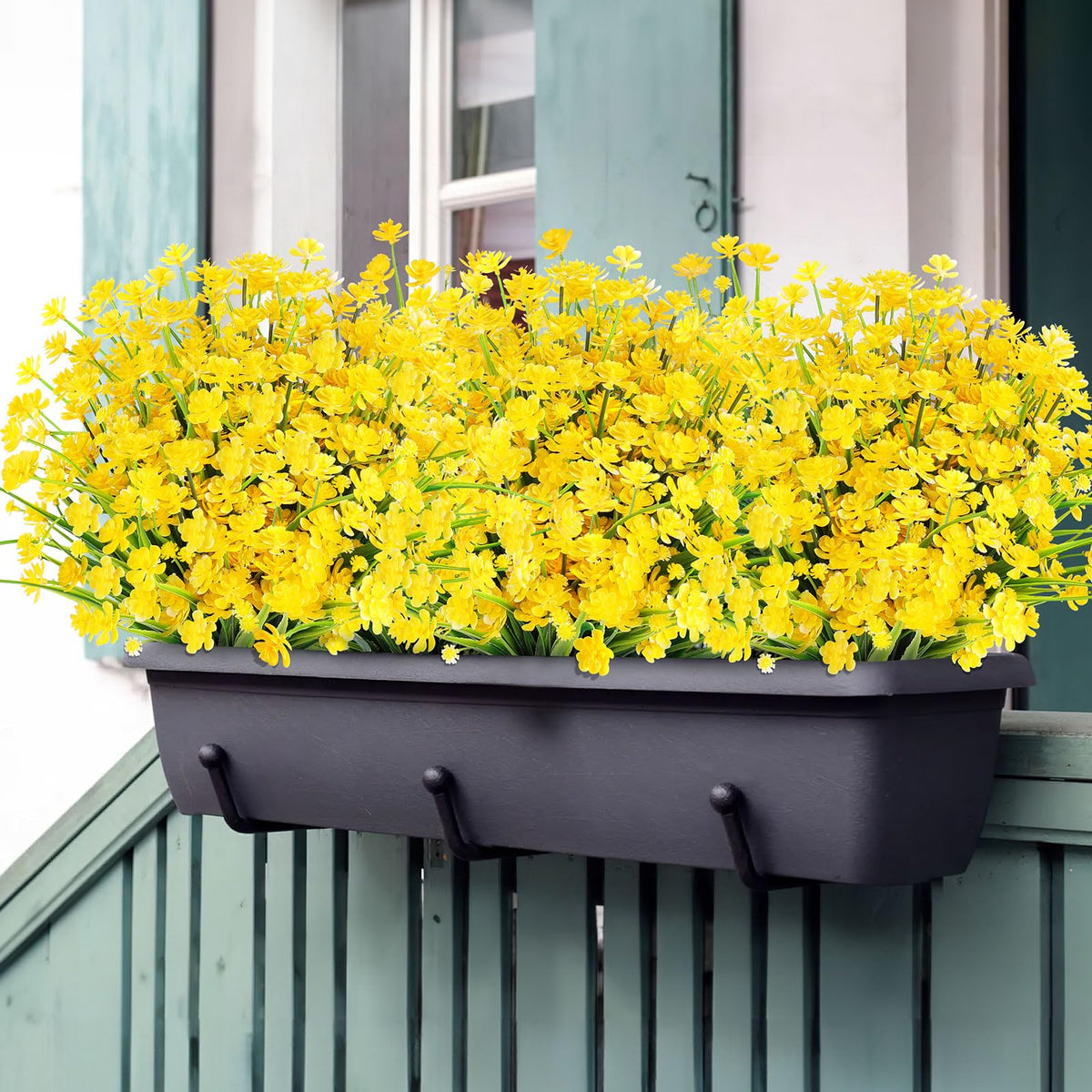 AGIRL window box display with year-round color from artificial blooms.