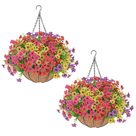 AGIRL 2-set hanging baskets outdoors for porch decor