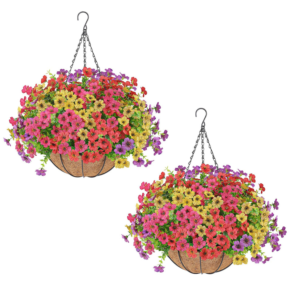 AGIRL 2-set hanging baskets outdoors for porch decor