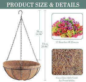 AGIRL artificial flowers with 24 branches provide year-round color for exteriors