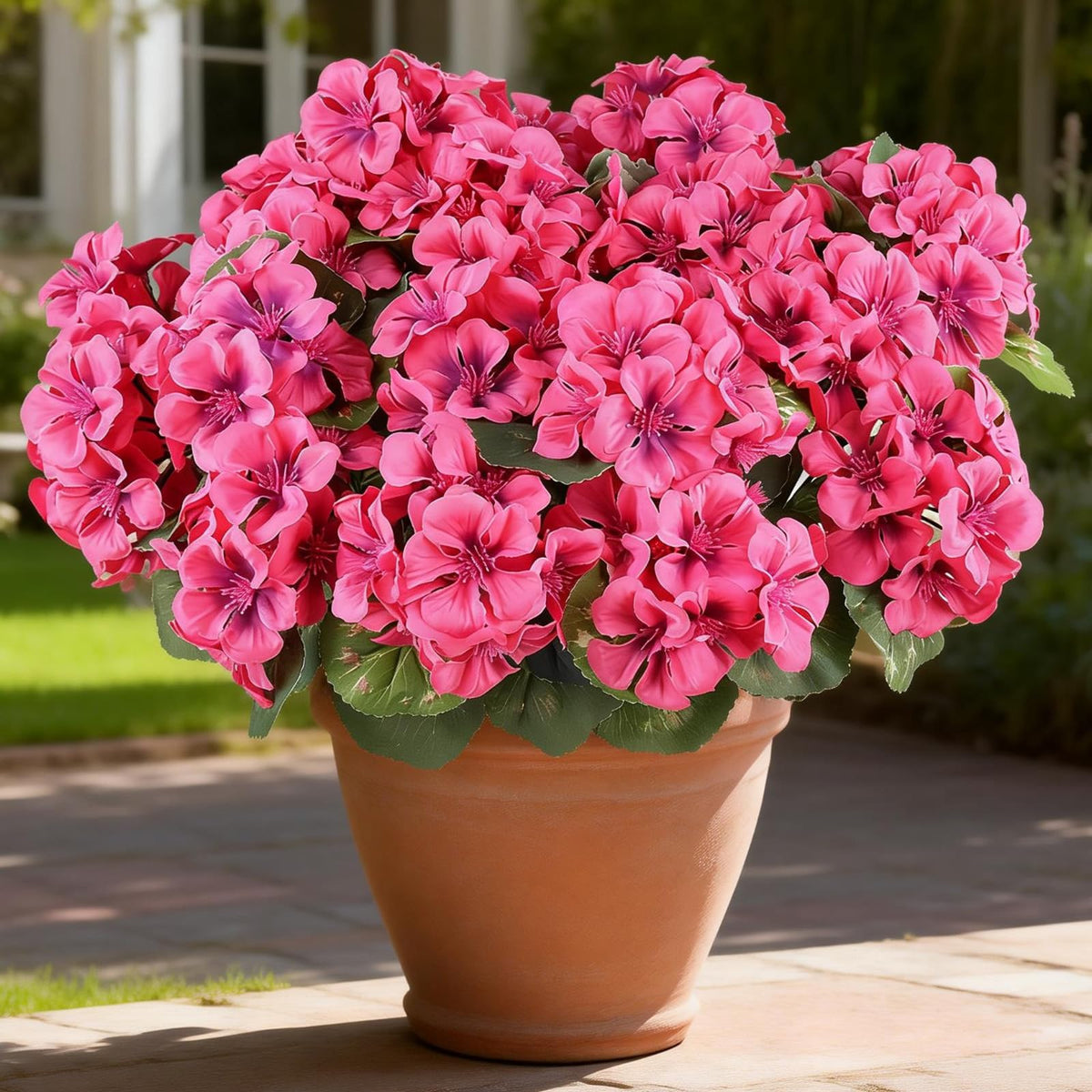 AGIRL artificial geraniums outdoor bundles ideal for porches and gardens with fade resistance