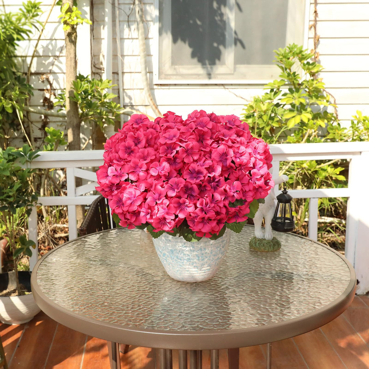 AGIRL lifelike geraniums outdoor bundles perfect for window boxes and planters