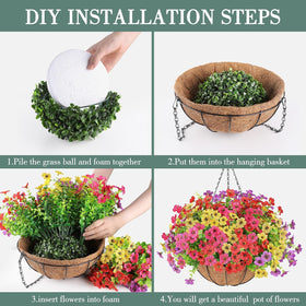 AGIRL semicircular plastic leaves enhance realistic greenery on baskets