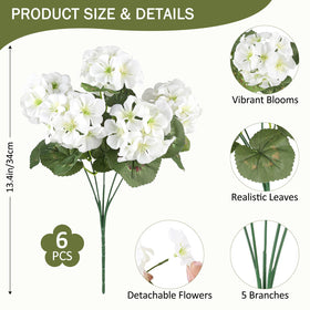 AGIRL white geraniums for porches and patios, lifelike bloom display.