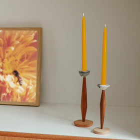 AGLARY beeswax taper candles burning pool for even melt