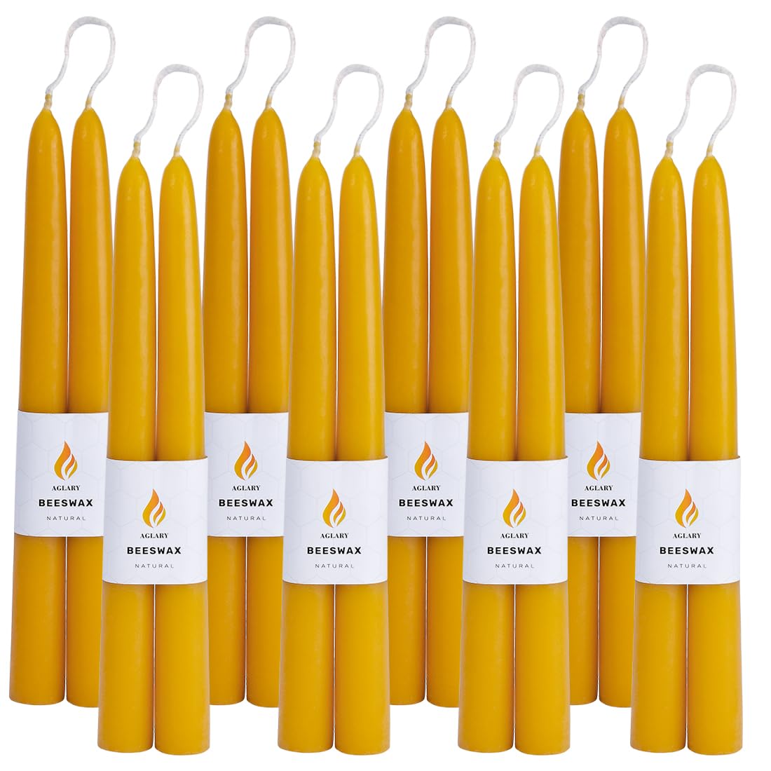 AGLARY beeswax taper candles 9 inch pack shot for warm ambiance