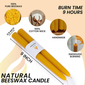 AGLARY beeswax taper candles unlit bundle ideal for events