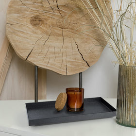 AGLARY Rectangle Black Matte Metal Tray durable finish resists fading and rust.